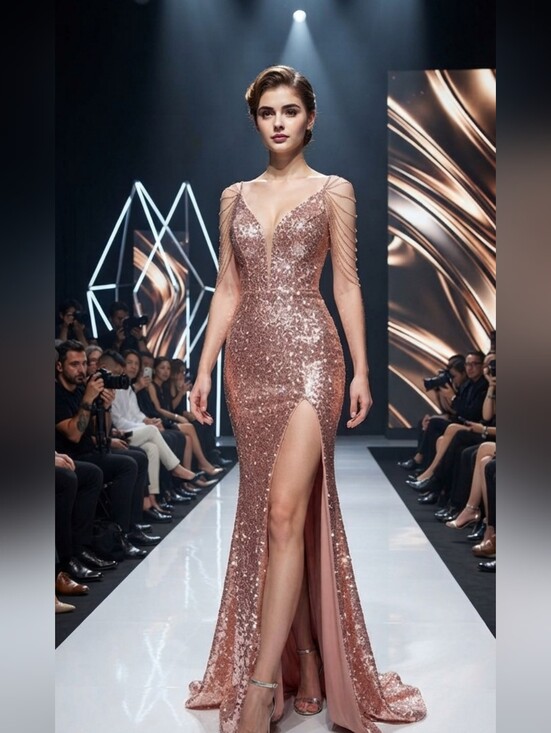 Dresses & Skirts - Elegant Sleeveless Sequin Wedding Dress
